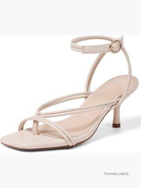 Strappy Kitten Heel Sandals Square Open Toe Lace Up Heels Party Dress Shoes